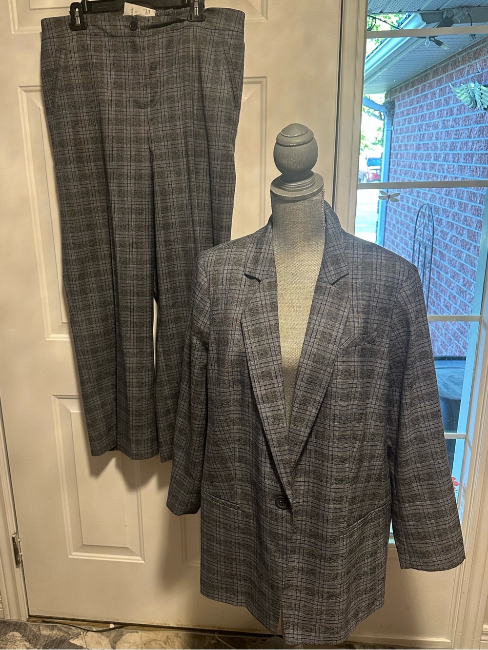 NWT- Addition Elle Gray Plaid Suit Blazer- size 20 and Trousers- size 18
